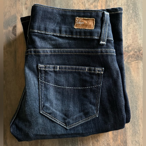 Paige Premium Denim Hidden Hills Jeans Women’s Sz 25 Mid-rise Wide Leg Dark Wash